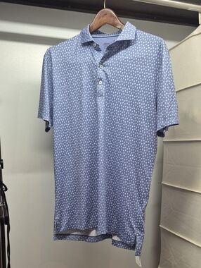 johnnie-O Sky Blue Micro Dot Polo